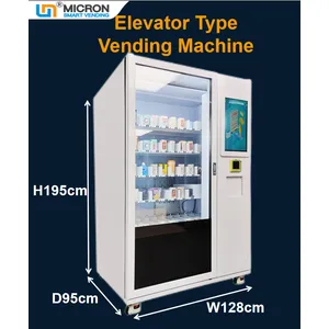Goedkeuring trompet zanger snack drink vending machine with elevator to sell beer